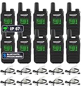 TIDRADIO TD-M11 Waterproof Walkie Talkies Long Range Two Way Radio with Earpice,LED Display,NOAA ...