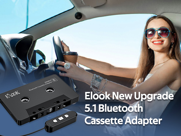 Cassette to Bluetooth Adapter for Car with Micro SD Card Support/Hands-Free Call