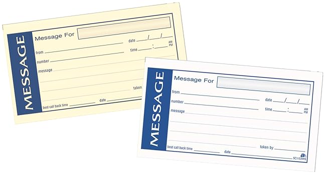 message book, 2 part carbonless message book, sticky message book
