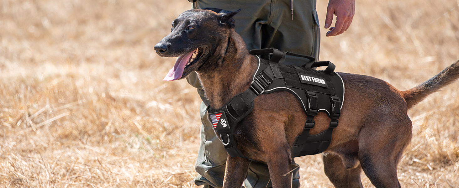 black police dog harness for working K9