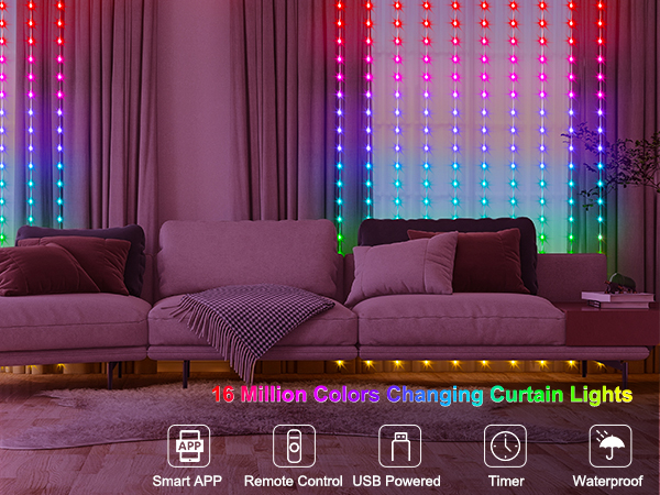 smart lights curtain fairy curtain lights curtain string lights color changing curtain lights