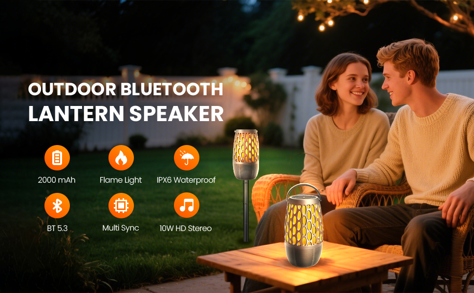 HUOLEME Outdoor Bluetooth Lantern Speaker