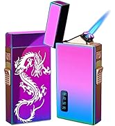 Arc Lighter and Butane Lighter 2 in 1, Jet Flame Torch Lighter Refillable Butane Electric Lighter...