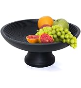 Folkulture Premium Black Fruit Bowl Mango Wood Round Shaped Serving Large Decorative Bowl For Fru...