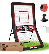 ZEALFEEL Lacrosse Rebounder, 4x7FT/4x6FT Volleyball Rebounder for Backyard with 5 Rebound Angles,...
