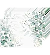 Bayson 50 Pack Disposable Eucalyptus Paper Placemats Summer Botanical Floral Table Place Mats for...
