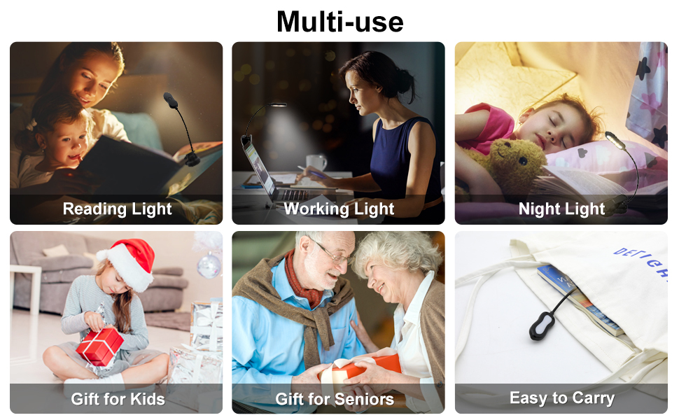 book light for reading in bed at night book reading light rechargeable book light