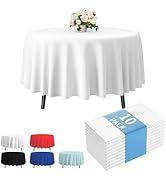 Fixwal Round Plastic Tablecloth 10 Pack, 84in. Round Tablecloth Disposable,Party, Picnic, Wedding...