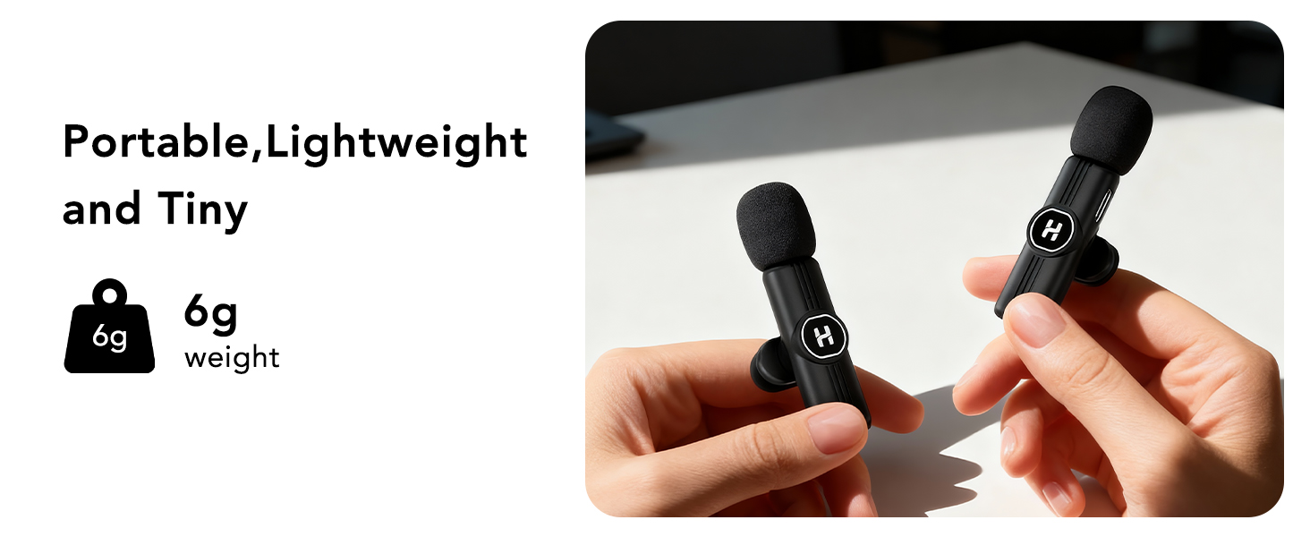 HEHOTTC 3 in 1 Mini Wireless Lavalier Microphone for All Devices
