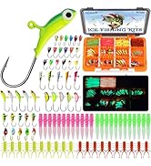 Dovesun Ice Fishing Jigs Kit, Ice Fishing Lures Glow in The Dark Ice Jigs | Soft Baits Ice Fishin...