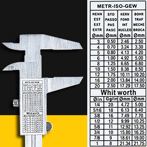 Back Stickers with Metric-ISO-GEW &amp;amp;amp; Whit worth
