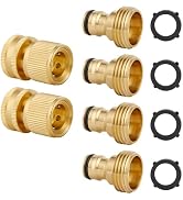 BILAL Quick Connect Hose Fittings, Garden Hose Quick Connect Kit, Solid Brass Standard 3/4 Inch G...
