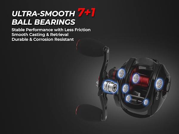 ULTRA-SMOOTH 7+1 BALL BEARINGS