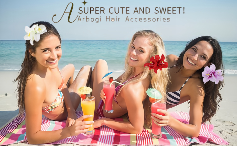 Hawaiian Flower Hair Clips for Women