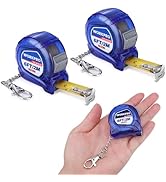WORKPRO Mini Tape Measure, 2 Pcs 6FT Retractable Easy Reading Keychain Tape Measurement, Inch/Met...