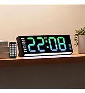 11-Inch LED Wall Clock with RGB Flowing Light, Large Digital Display for Date, Time, Temperature|...