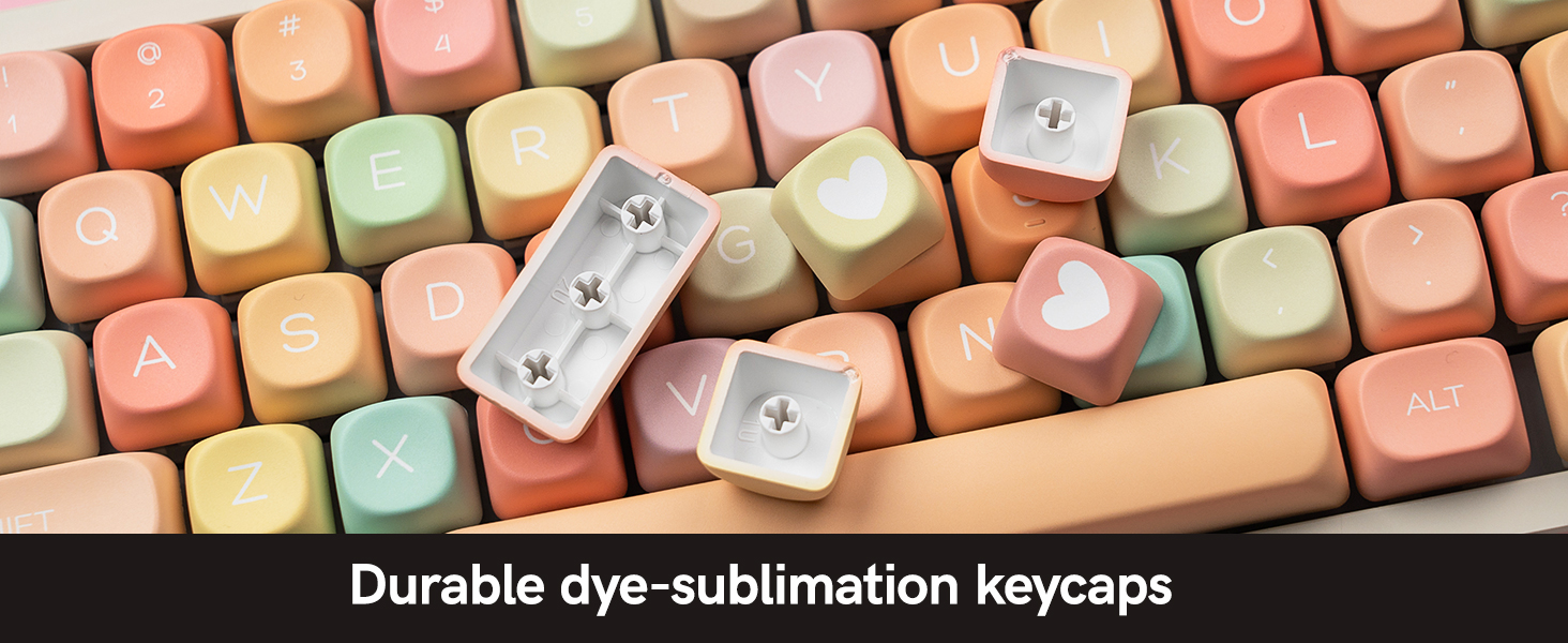 womier Cute Candy keycaps Set,dye Sublimation pbt keycaps 60% 75% 100%,MOA Profile Custom keycaps