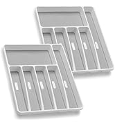 Loyareal Silverware Organizer 2 Pieces Utensil Organizer Holder Kitchen Drawer Organizer Plastic ...