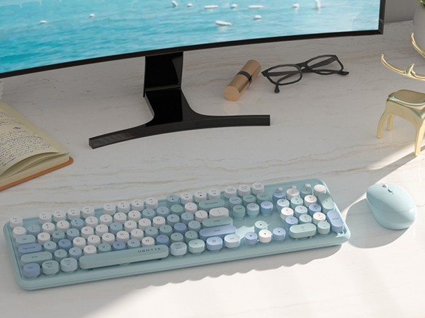 green colorful wireless keyboard