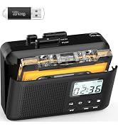 Portable Cassette Player,Cassette to MP3 via SD Card, Walkman Cassette Tape Player with 1000mah R...