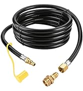 WADEO 12 FT Propane Quick Connect Hose for RV to Gas Grill, Converter Replacement for 1 LB Throwa...