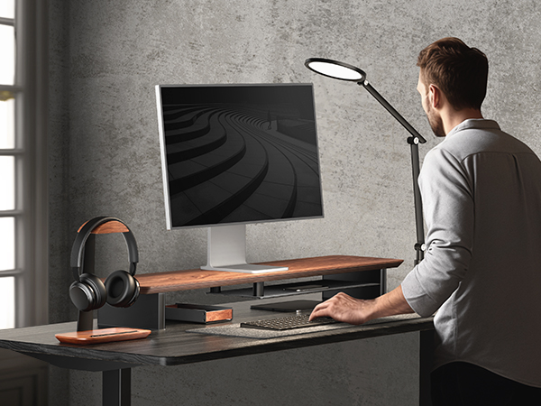 walnut headphone stand headset pc stand