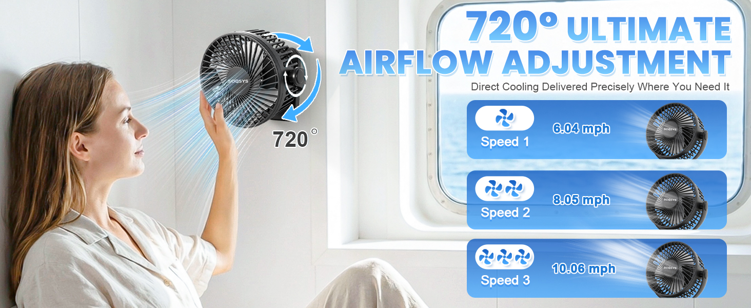 Magnetic Cruise Fan Magnetic Fan for Cruise Ship Portable Travel Fan for Cruise Cruise Essentials