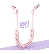 4 in 1 USB C and Lightning Cable [MFi Certified] 60W Fast Charging &amp; Data Sync Apple CarPlay &amp; An...