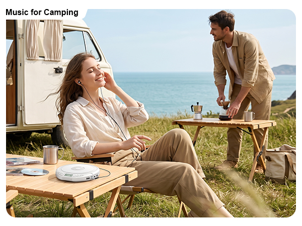 Black Portable CD Player for Camping