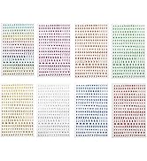 EORTA 8 Sheets 3mm Alphabet Stickers Mini Capital Lowercase Letter Stickers Colorful Plastic Glit...
