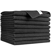 AIDEA Black Microfiber Cleaning Cloths-8PK, Soft Absorbent Microfiber Towels, Lint Free Streak Fr...