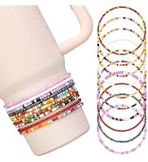 FOWSRHRG Bracelets for Stanley Cup Accessories, 10Pcs Bracelet Stack Charms for Stanley 30 oz Tum...