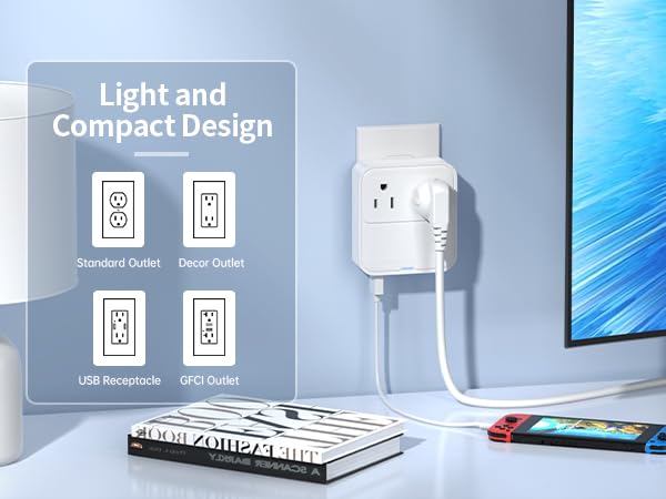 Multiport USB C Charger Block on the wall