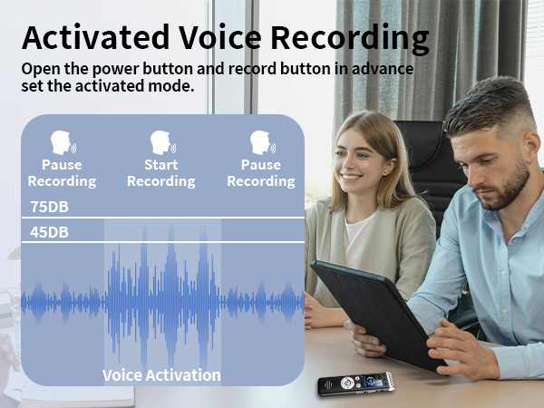 Digital voice recorder with activated recording