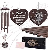 LIRAVENO Aunt Gifts for Women - Metal Hummingbird Wind Chimes Outdoor with Greeting Card Garden P...