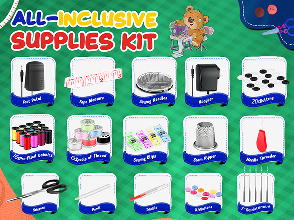 Electric Sewing Machine Suitable for Household, Travel, Kids, Adults, DIY