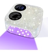 Lynsalene 80W Cordless Nail Lamp with Magnetic Detachable Base, Dual-Screen Display &amp; Gel Nail Li...