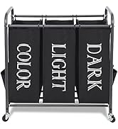 STORAGE MANIAC Laundry Sorter, Laundry Divider with Side Pockets, Multi Laundry Separator Hamper ...