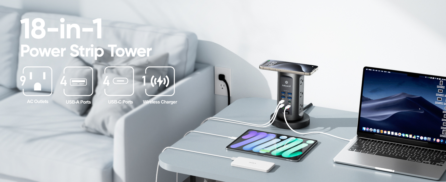18-in-1 Power Strip Tower