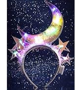 DRESBE Light Up Headband LED Star Moon Headbands Glow Party Hair Accessories for Women (Colorful ...