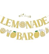 FOZEE Lemonade Bar Banner, Lemonade Party Decor, Lemon Stand Banner, Lemon Birthday Decorations, ...