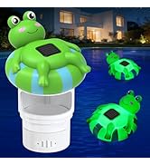 Blufree Pool Chlorine Floater, Frog Solar Chlorine Floater Glow in The Dark Fits 4x3'' Tablets, A...