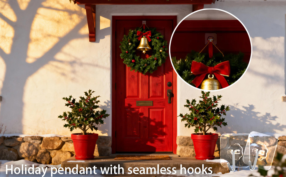 Holiday pendant with seamless hooks