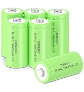 DURNERGY 6Pcs 2/3AA Batteries NIMH Rechargeable Battery 1.2V 650mah Button-Top Battery for Solar ...