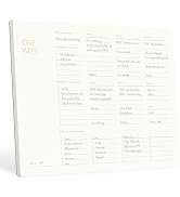 Pinesman - One Week - Elegant Undated Weekly Planner Pad, Gold Foiled, A4, Minimalist Weekly To D...