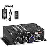 Suacopzar AK-380 Bluetooth 5.0 Home Audio Amplifier, Max 400W+400W 2.0CH HiFi Stereo Amplifier wi...