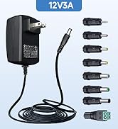 UL Listed 12V 3A/3000mA 6ft Power Supply Adapter with 8 Tips, AC to DC 36W 2.5A 2A 1.5A 1A 0.5A R...