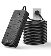 NTONPOWER 4000J Long Cord Surge Protector Power Strip, 25 FT Extension Cord with 12 Outlets &amp; 4 U...