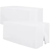 Hiasan White Waterproof Fitted Tablecloths 2 Pack, 30 x 72 Inch Tear Resistance Rectangle Table C...