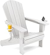 SERWALL Adirondack Chair with Cup Holders - Composite Adirondack Chairs HDPE Outdoor Chairs Weath...